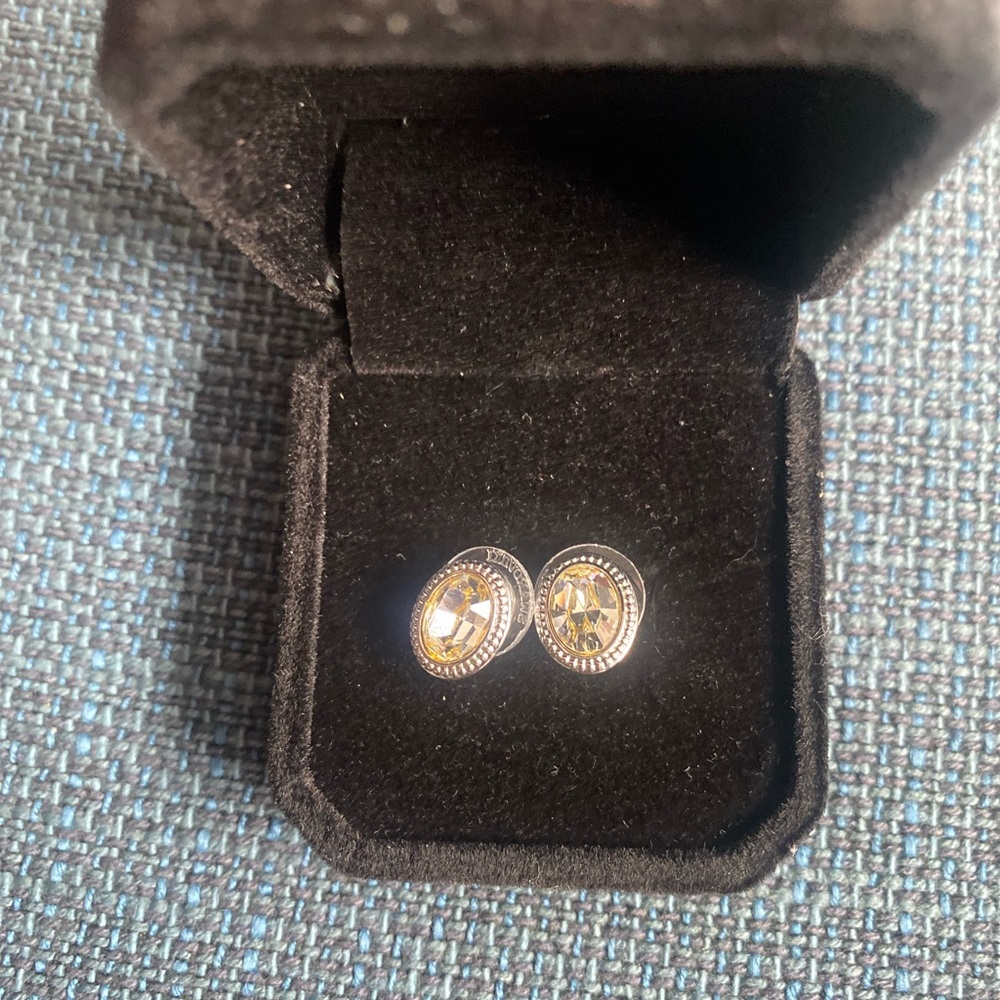 Swarovski Elegant Silver and Gold Stud Earrings